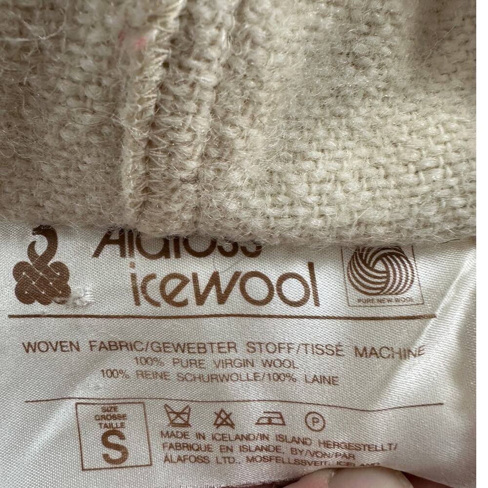 Alafoss Icewool S Ivory 100% Pure Virgin Wool Long Cardigan Sweater Coat - Picture 3 of 16